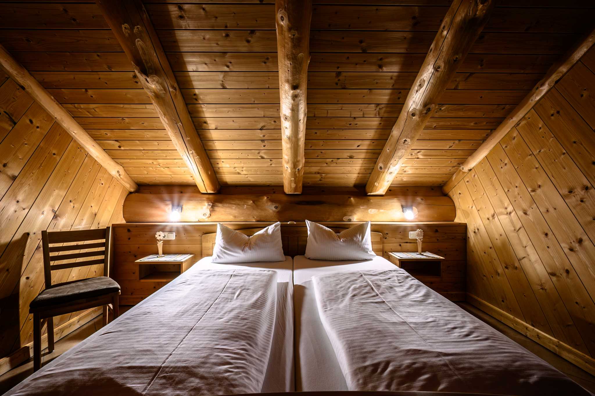 Schlafzimmer im 5 Sterne-Ferienhaus Abendrot in der Fränkischen Schweiz