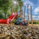 Spielplatz bei Heumanns Blockhäuser am Wald in der Fränkischen Schweiz